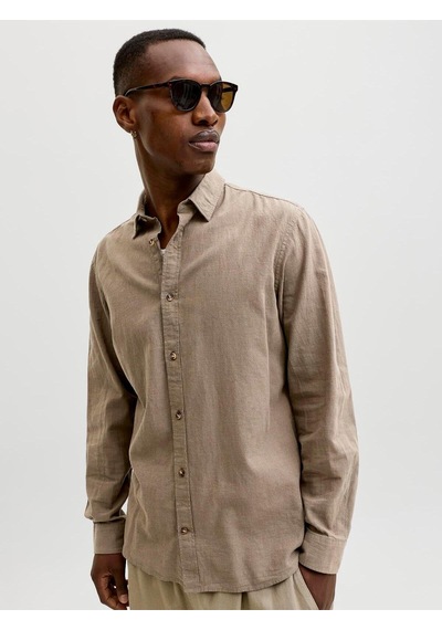 Jjesummer Lınen Blend Shırt L/s Sn Falcon Falcon