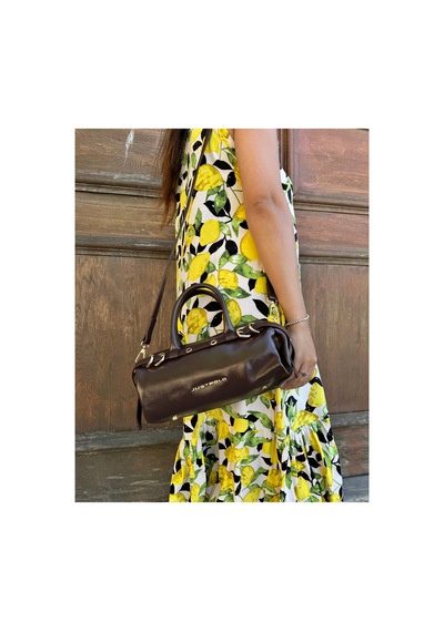 Just Polo Kadın Gold Detaylı Silindir Tasarım El Ve Omuz Çantası Shoulder Bag Ebat : 27 X 13 Cm Kahverengi
