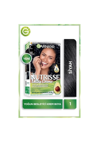 Garnier Nutrisse Yoğun Besleyici Kalıcı Krem Saç Boyası 1 Siyah 3600542539630-9716 1 Siyah