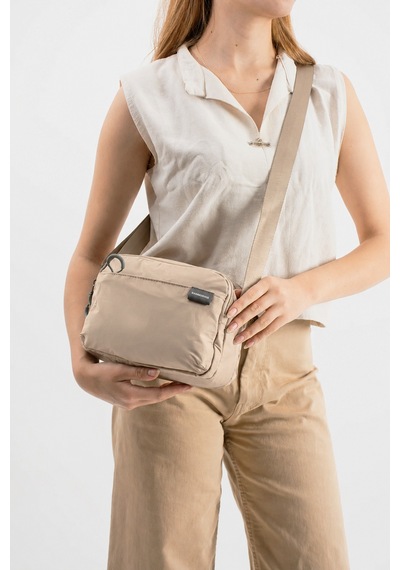 Sanmorris 5 Bölmeli Suya Dayanıklı Paraşüt Kumaş Çapraz Askılı Omuz Çantası Sı-6034 Beige