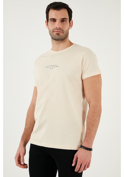 Buratti Pamuklu Slim Fit Bisiklet Yaka Erkek T Shirt 541Ifit Bej Buratti Pamuklu Slim Fit Bisiklet Yaka Erkek T Shirt 541Ifit Bej