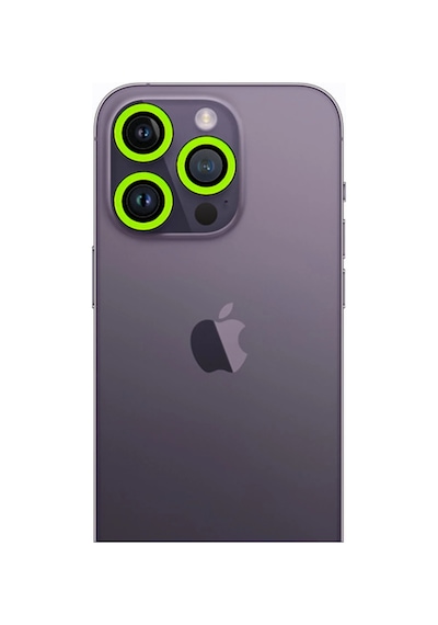 Newface - 19 - iPhone Uyumlu 13 Pro Max Neon Fosforlu Kamera Lens - Csmo-tex - - Yeşil