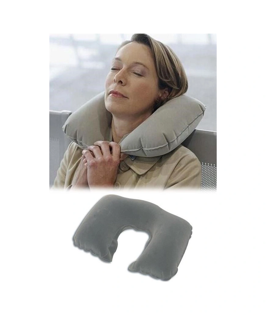 Hobibahçem Seyahat Yolculuk Uyku Boyun Yastığı Ergonomik Ortopedik Yastık Gri