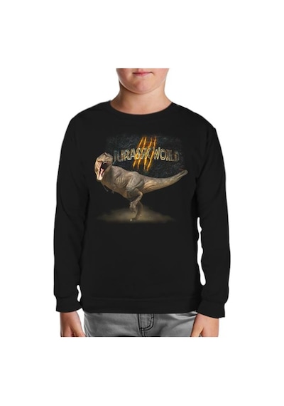 Lord Tshirt Jurassic World T-Rex Siyah Çocuk Sweatshirt Siyah