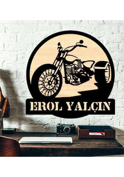 Kişiye Özel Üç Teker Motosiklet Temalı Ahşap Duvar Tablo