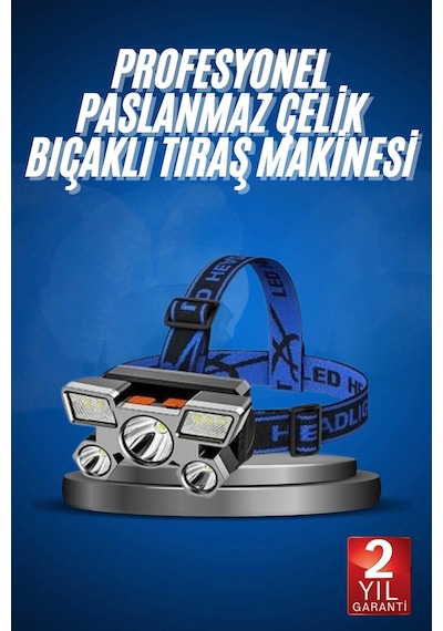 5 Led Far Şarj Edilebilir Güçlü Kafa Lambası Kamp Lambası 4 Modlu Çok Renkli