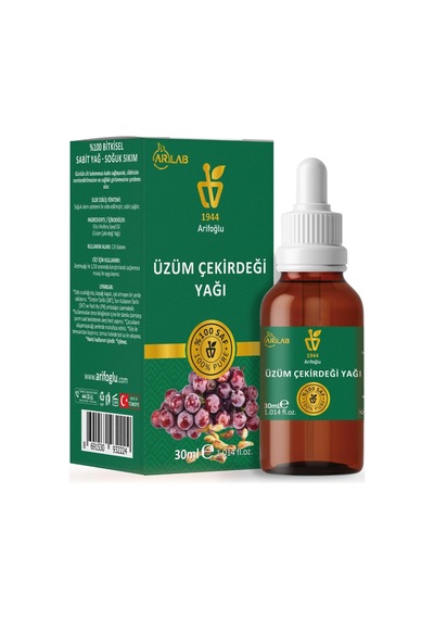 Üzüm Çekirdeği Yağı 30ml%100 Saf Yağ Arlab Pure Grape Seeed Oil 30ml Diğer