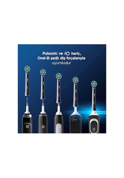 Oral-b Cross Action X-filament Siyah Şarjlı Diş Fırçası Yedek Başlığı 4 Adet