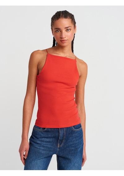 Dilvin 21020 Halter Yaka Top-kırmızı Kırmızı