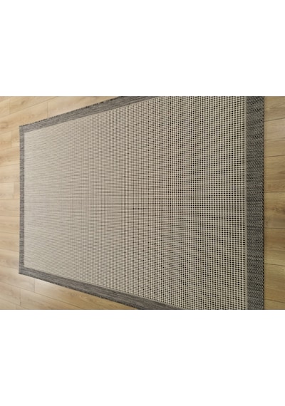Çam Halı Sisal 9213 Gri / Beyaz Bordürlü Jüt Sisal Kilim - 80x150
