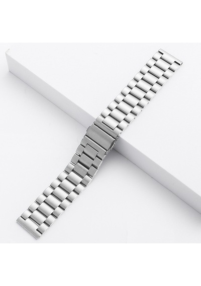 Caseonn Realme Watch 3 Pro Kordon Paslanmaz Çelik Metal Kayış Gümüş