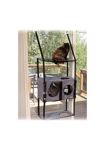 Pet Products Ez Mount Penthouse Townhouse Kedi Mobilyası, Pencere İçin 4 Raflı