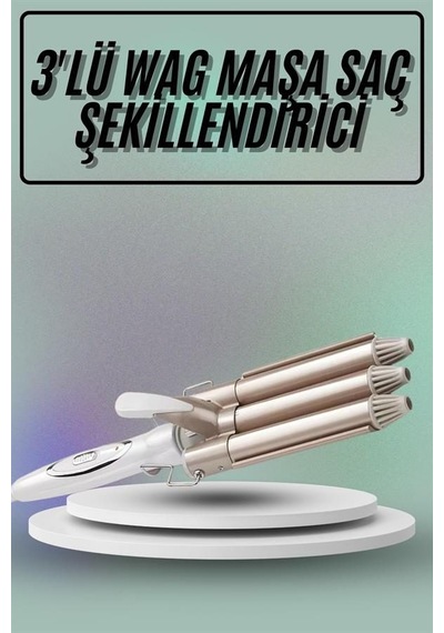 Wag Üçlü Saç Maşası, Yüksek Isı Ayarlı, Seramik Kaplama