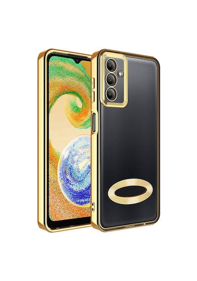 Galaxy A05s Kılıf Kamera Korumalı Logo Gösteren Zore Omega Kapak Gold