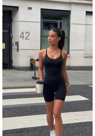 Fit Women Kadın Siyah Casual Esnek Body