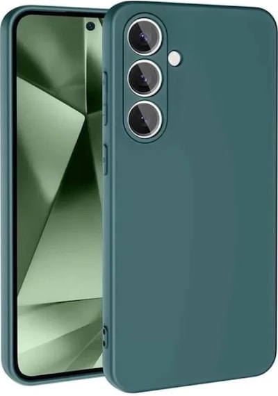 Newface Samsung Galaxy S24 Fe Kılıf Nano İçi Kadife Silikon - Koyu Yeşil