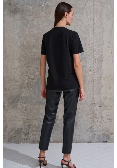 Unisex Pamuklu Oversize Basic Tshirt Siyah