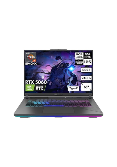 Asus Rog Strix G16 G614PM-S5062HMF22 R9-8940HX 32 GB 2 TB SSD 8 GB RTX5060 16" W11P Dizüstü Bilgisayar