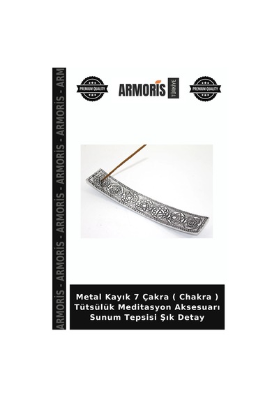 Metal Kayık 7 Çakra Chakra Tütsülük Meditasyon Aksesuarı Sunum Tepsisi Şık Detay