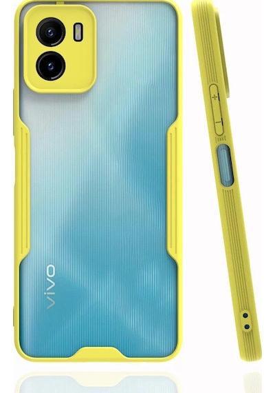 Newface Vivo Y15s Kılıf Platin Silikon - Sarı