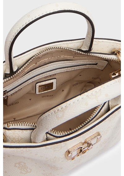 Guess Emelie Logolu Çıkarılabilir Askılı Çanta Hwgp9928750 Bayan Çanta Hwgp99 28750 Wlo Beyaz
