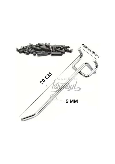 Delikli Pano Kancası Koruma Kauçuklu 20 Cm Ekstra Güçlü Raf Askısı 2.5 Cm Dip 75 Adet Krom