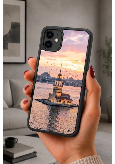 İphone 11 Uyumlu Kızkulesi Desenli Kamera Korumalı Darbelere Dayanıklı Kılıf 1257-kızkulesi-iphone11
