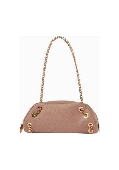 Stella Mccartney Falabella Zincir Detaylı Bej, Shaggy Deer Vegan Bowling Omuz Çantası