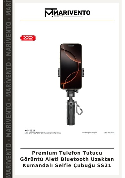 Premium Telefon Tutucu Görüntü Aleti Bluetooth Uzaktan Kumandalı Selfie Çubuğu Ss21