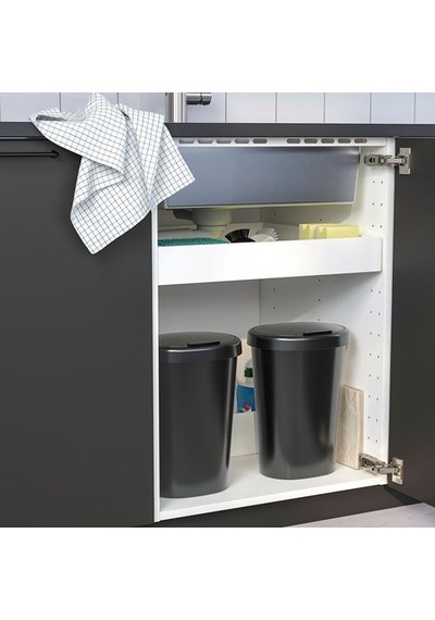 Ikea Hölass Çöp Kutusu, Siyah, 8 Lt
