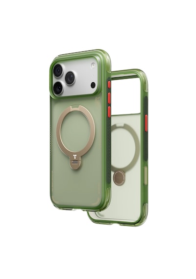 Torras Apple iPhone Uyumlu 17 Pro O Stand Q3 Spin Air Serisi Magsafe Kılıf - Lacivert Yeşil