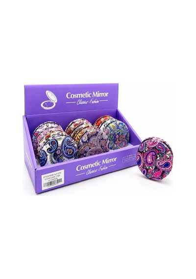 10 Adet Taşlı Yuvarlak El Aynası Kalın Gövde, Yuvarlak Tasarım, 7 X 7 Cm, Makyaj Aynası, Compact Mirror, Cep Aynası, Hand Mirror Sarı