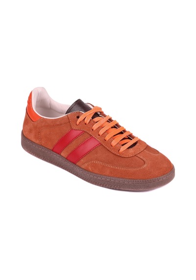 Shoetyle - Kiremit Rengi Hakiki Süet Bağcıklı Erkek Sneaker 666-1077-1234 Kiremit