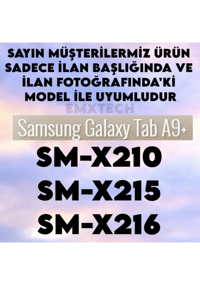 Samsung Galaxy Tab A9+ 11 İnç Sm-x210 Sm-x215 Sm-x216 Uyumlu Kırılmaz 9h Nano Esnek Cam