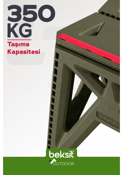 Outdoor Herkül M Katlanır Reflektörlü Tabure Haki Yeşil Yeşil Yeşil