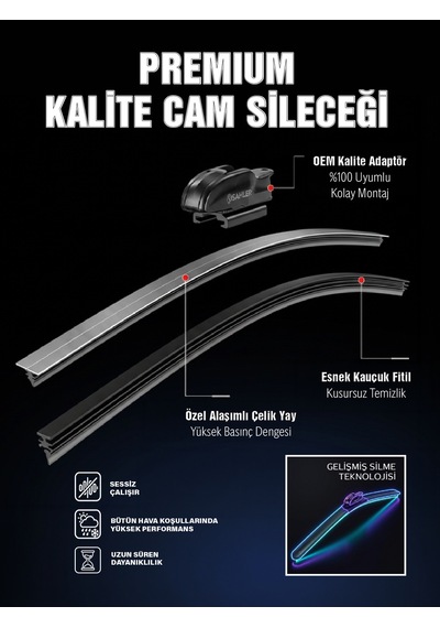 Sahler Aerovisor Volkswagen Passat B6 2005-2010 Arası Uyumlu Ön Cam Silecek Takımı 600/480 Mm