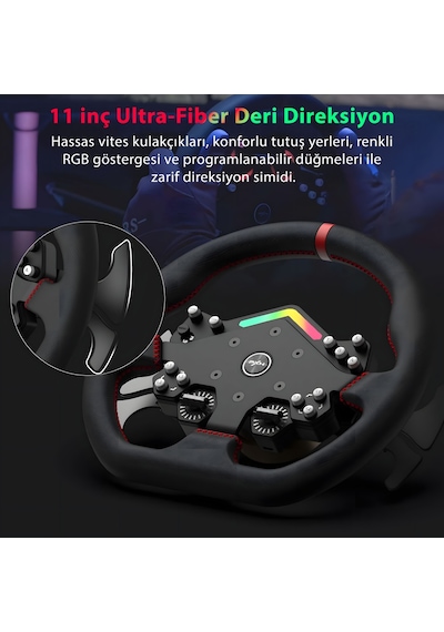 V12 Lite Oyun Direksiyon Seti - 6nm Tork Güçlü Feedback - Doğruda