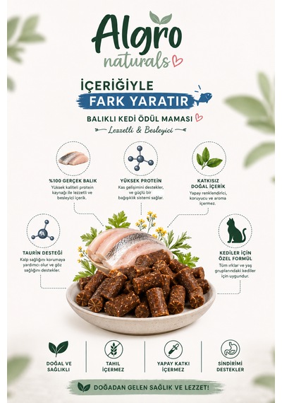 Naturals Balıklı Kedi Ödül Maması 80 G X 3 Paket Yüksek Proteinli, Taurin Destekli, Doğal Kedi Atıştırmalığı