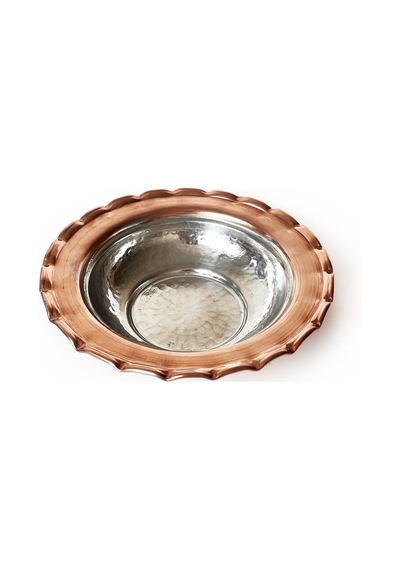 Shark Anatolia Premium Kalın Bakır Derin Meze Kahvaltı Çerez Sunum Tabağı 15 Cm Kırmızı Çirtik
