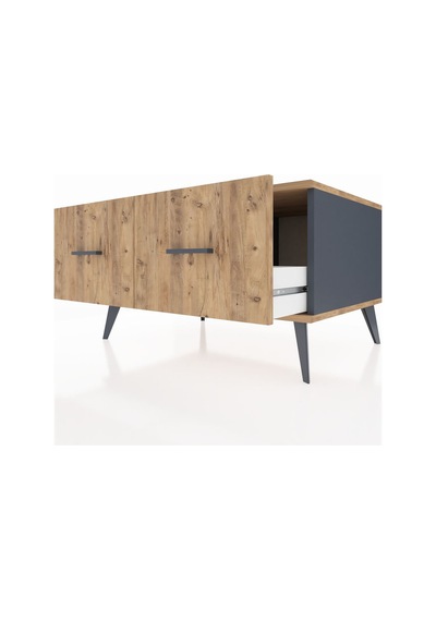 Kronos Şifonyer 2 Çekmeceli 88x59x48 Antrasit-çam Çam