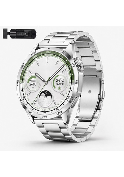 Huawei Watch Gt4 46mm İle Uyumlu Katlanır Klipsli Paslanmaz Çelik Saat Kordonu
