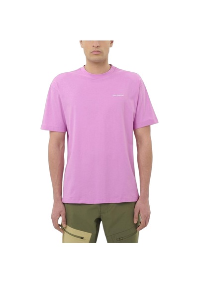 Salomon Chest Logo Relaxed Tee M 7558 Pembe