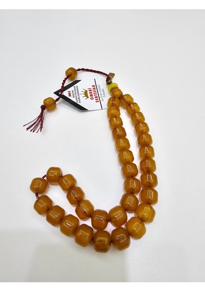 Omari İmzalı Sertifikalı Alman Faturan Sıkma Kehribar Tesbih 11x1 39163430