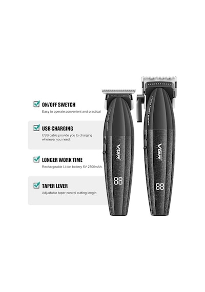 Vgr V-640 Profesyonel Saç Kesme Makinesi 9000 Rpm, Paslanmaz Çelik, Usb Şarj