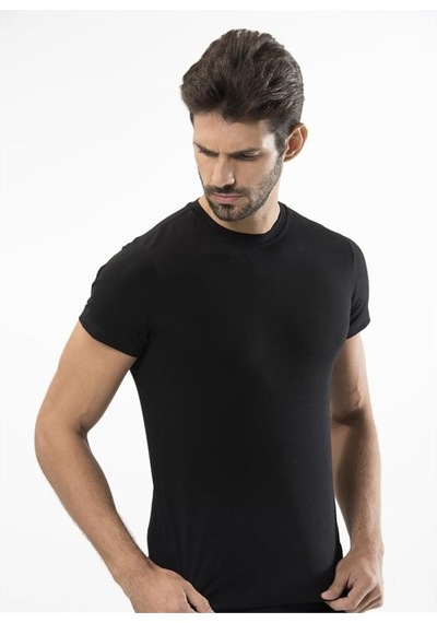 Türen 164 Likralı Erkek T-shirt-sıyah Siyah