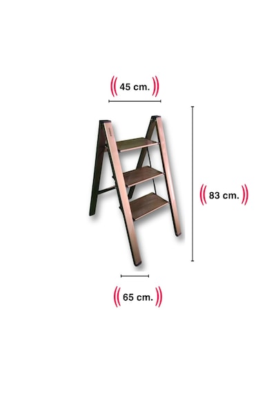 Endokon Katlanır Şık Merdiven Bronz 3 Basamaklı - Alüminyum - Ev - Ofis Merdiveni Katlanır