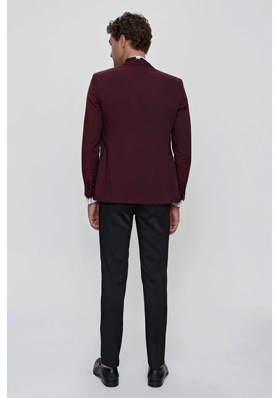 Morven Erkek Koyu Bordo Bolonya Ceremonia Damatlık Smokin 21mc055004752 Koyu Bordo