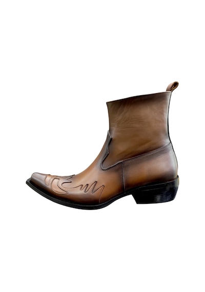 Güvener Gerçek Deri Kovboy Bot Taba