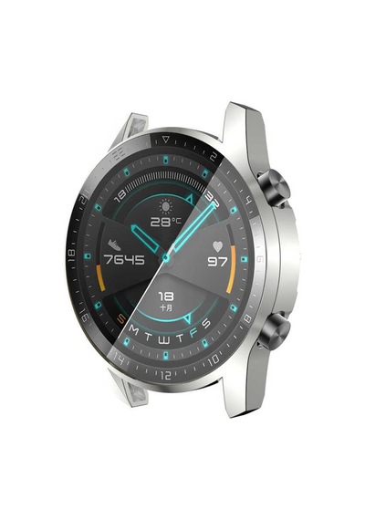 Ekılıf - Huawei Gt2 46mm Uyumlu - Kasa Ve Ekran Koruyucu Watch Gard 02 - Şeffaf