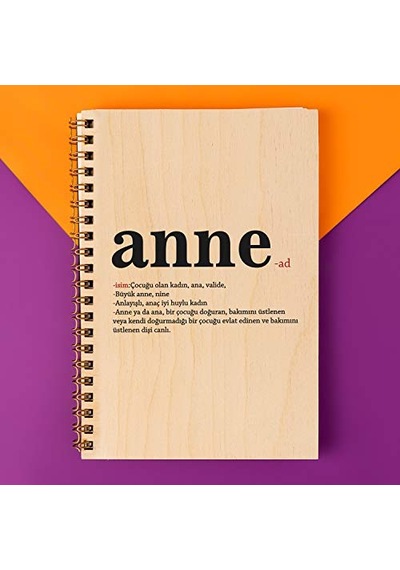 Anneler Günü Hediyesi Ahşap Kapaklı Defter